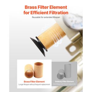 Filtros de aire de 3 etapas de 3/4'' NPT 5/0.3/0.1 µm para sistema de secado de aire, piezas industriales para compresores - Regulador de filtro para compresor de aire - Product Image 5