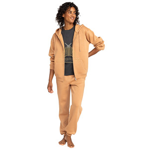 Ensemble de survêtement unisexe personnalisé en molleton avec sweat à capuche zippé et pantalon de jogging pour le quotidien et le sport - Product Image 1