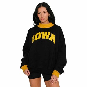 STARFIT Cotton Fleece <b>Mock</b> <b>Neck</b> Crew <b>Neck</b> Sweatshirt Custom Embroidery Chenille Letter Gingham Patch University Style - Product Image 2