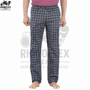 Custom Logo Print Purple Blue Plaid Mid Waist Flannel Men's Pants Custom Men Flannel Pant <b>Trousers</b> Men's Sweatpants Open Bottom - Product Image 5