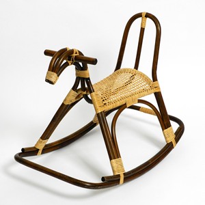 Juguetes de animales para montar para niños, columpios de ratán ecológicos, animales de juguete, caballos balancín de caña natural - Product Image 4