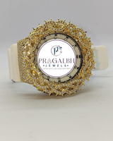 Luxuriöse Diamant-Uhr mit Dornen-Lünette, Edelstahl-Gummiarmband, Quarz-Herrenuhr