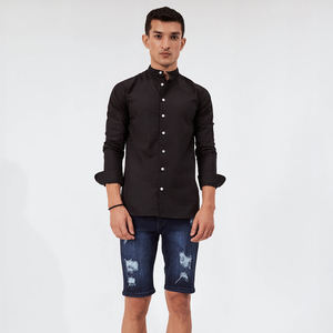 กางเกงยีนส์ขาสั้นผู้ชายทรงตรงสไตล์ลำลองสำหรับฤดูร้อน ปี 2026 คุณภาพสูง ระบายอากาศได้ดี เป็นมิตรกับสิ่งแวดล้อม ผ้าถักแบบดิสเทรส วอช ดีไซน์เท่ - Product Image 2