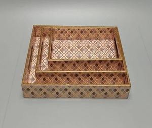 Bandeja de Madera Floral Hecha a Mano, Rectangular, Decorativa, para Servir en la Mesa, Decoración del Hogar, Caja de Madera Artesanal - Product Image 2