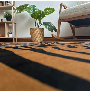Alfombra de piel de vaca con estampado de cebra y tigre, piel natural con pelo, alfombra de cuero genuino con estampado animal, decoración para sala de estar, venta al por mayor - Product Image 3
