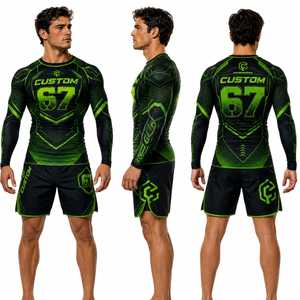 OEM ODM Rash Guard <b>Men</b> Sublimation Printed Spandex Bjj Rash Guard Gym Surfing Diving Rash guard <b>Compression</b> Shirts MMA Rash <b>Vest</b> - Product Image 4
