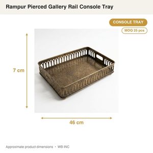 Bandeja de Consola de Latón Antiguo Hecha a Mano de 46 cm, Rampa de Altura Completa con Perforaciones, Riel de Galería, Bandeja Decorativa para el Hogar, ¡Venta Caliente! - Product Image 4