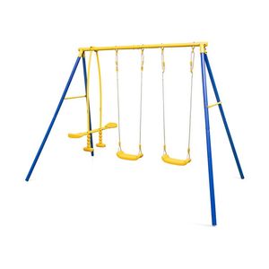 Backyard <b>Metal</b> <b>Swing</b> <b>Set</b> with 2 <b>Swing</b> Seats and 2 Glider Seats - Product Image 6