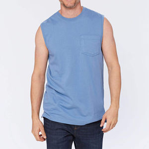 T-shirt sans manches pour homme en coton de qualité supérieure, logo personnalisé, coupe slim, t-shirt uni pour homme, t-shirts de sport - Product Image 6