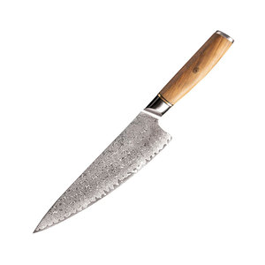 Cuchillo de Cocina Hecho a Mano de Acero de Damasco con Mango de Madera para Profesionales Culinarios - Product Image 1