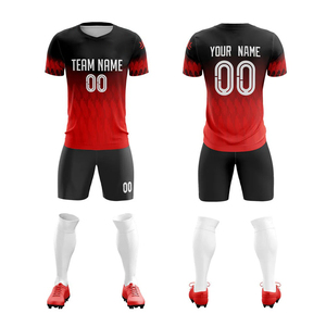 Conjunto de Camiseta de Fútbol Personalizada para Hombre, Negra y Blanca, Sublimada, Cuello en V, Manga Corta, Absorbe la Humedad, Ajuste Atlético, para Todas las Temporadas - Product Image 6