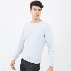 Sweat-shirt personnalisé de qualité supérieure, léger, à motif uni pour la saison hivernale, 100% coton, col rond, en molleton - Product Image 2