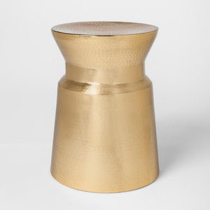 Tabouret cylindrique en laiton antique, design industriel, mobilier métallique durable pour salon et appartement, style industriel vintage - Product Image 5