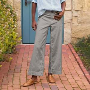 Pantalones Capri de Pierna Ancha para Mujer, Verano, 100% Algodón, Transpirables, Cintura Elástica, Largos, para Maestras, Trabajo, Casual de Negocios, con Bolsillos - Product Image 3