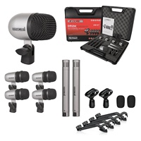 Kit de micros de batterie 5 cœurs 7 pièces entièrement métalliques pour batterie, micros pour toms, caisse claire et cymbales, ensemble de micros filaires pour instruments de percussion