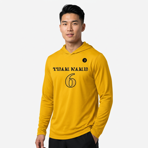 Sudadera con Capucha de Baloncesto de Manga Larga, Transpirable, Amarilla, de Alto Rendimiento, al por Mayor, OEM - Product Image 1