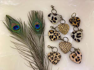 Nouveauté porte-clés en cuir de vachette porte-clés en cuir de vachette léopard porte-clés élégants porte-clés en fourrure véritable - Product Image 3