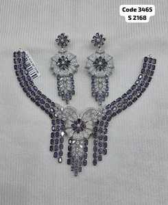 Ping Bling Luxury Crystal Floral <b>Statement</b> <b>Necklace</b> Set with Matching Drop Earrings Bridal Wedding Jewelry Set for Women - Product Image 5