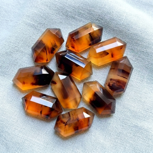 Ágata Natural Premium de Montana, Hexagonal, Facetada, Calibrada, con Reverso Plano, 8x16 mm, el Mejor Exportador Japonés de Gemas, Proveedor de Ágata - Product Image 1