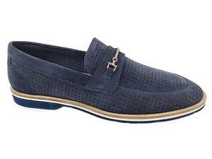 Mocassins en daim bleu pour hommes Dlords, à enfiler, respirants, semelle intermédiaire en EVA, semelle extérieure en caoutchouc antidérapante, doublure en coton, MU202, toutes saisons - Product Image 1
