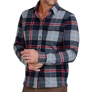 Camisa de Franela Sólida para Hombre, Última Moda, Algodón, Manga Larga, Casual, Invierno, Venta al Por Mayor, OEM, Cuello Alto, Satinado, Cálida - Product Image 1