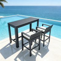 Table de bar moderne en aluminium pour extérieur, étanche, pour patio, jardin, comptoir haut, mobilier pour hôtel, complexe hôtelier