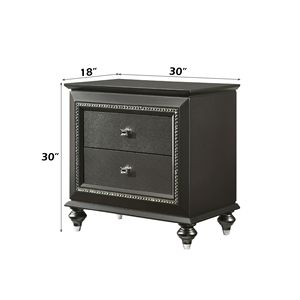Comodino Kaitlyn con finitura grigio metallizzato eleganti ed eleganti mobili camera da letto - Product Image 4