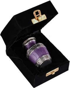 Urne funéraire moderne en métal pour animaux de compagnie, faite à la main, petite, 3 pouces, mini souvenir commémoratif - Product Image 3