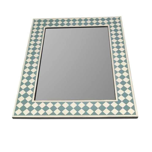 Miroir mural de luxe pour hôtel, décoration moderne pour la maison, cadre tendance avec incrustation de os, finition sans électricité, en bois MDF - Product Image 2