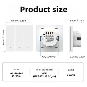 Interruptor de luz inteligente Wi-Fi, universal de 1/2/3 botones, funciona con Alexa y Google Home, requiere cable neutro o sin cable neutro. - Product Image 4