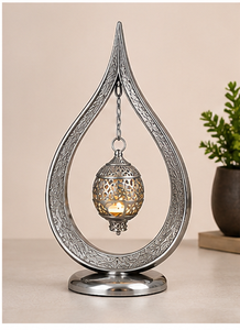 Support à bougie décoratif en métal, nouveau design, couleur argent, artisanat métallique, pour décoration de mariage et d'événements - Product Image 5