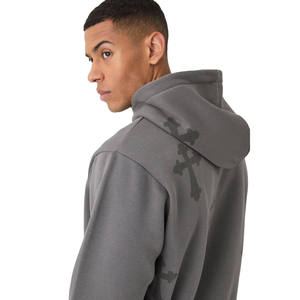 <b>Mens</b> Black and <b>White</b> Piping Detail Quarter-Zip Sweatshirt and Matching <b>Pants</b> Tracksuit OEM ODM Wholesale Apparel - Product Image 5