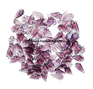 Obsidienne violette 1-1,5 pouce, pointe de flèche, agate colorée faite à la main, fournisseur en gros de l'Inde, Amayra Crysatls Exports - Product Image 2