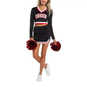 High Quality Quick Dry Women Cheerleading Uniform Light Weight Solid Color Cheerleading Uniform For Sale - Product Image 2