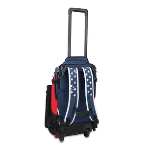Bolsa de Equipo de Béisbol con Estampado de Bandera Americana, con Soportes para Bates y Ruedas para Almacenamiento de Equipo de Equipo - Product Image 3