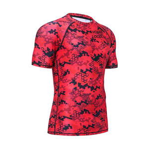 เสื้อรัดกล้ามเนื้อพิมพ์ลายทั้งตัวสำหรับ MMA BJJ แห้งเร็ว ทรงเข้ารูป ผลิตจากโพลีเอสเตอร์ แขนสั้น เหมาะสำหรับออกกำลังกายสำหรับผู้ชาย - Product Image 2