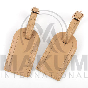 Étiquette de bagage en cuir véritable personnalisée MAKUM INTERNATIONAL avec logo, étiquette d'identification de valise de voyage haut de gamme, boucle en métal - Product Image 5