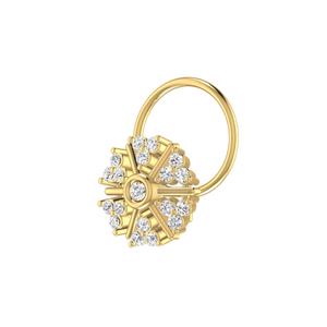 SOLITAIREKART 0.1 Carat VS-SI Clarity Brilliant HI Color Diamond Nose Pin Fine Piercing Jewelry - Product Image 4