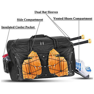 Sac de sport et de voyage portable Bagnex OEM grande capacité, style baseball, 600D, 50-70L, avec roulettes et sangle - Product Image 4