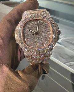 Relojes de Diamantes Moissanite VVS de Edición Limitada, Mecánicos, de Acero Inoxidable, Totalmente Cubiertos de Diamantes, para Hombre, al Mejor Precio al por Mayor - Product Image 4