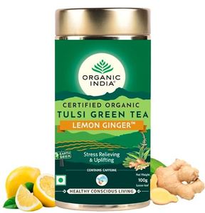 ORGANIC INDIA Thé vert Tulsi Citron Gingembre 100 g en boîte - Product Image 2