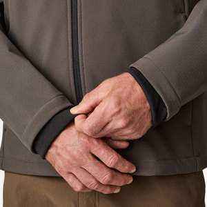 Chaqueta de Forro Polar Gris para Hombre con Cierre de Cremallera, Cuello Alto, Ropa Exterior Informal Resistente al Viento para Otoño - Product Image 6