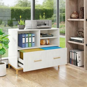 Drawer and Open Storage Spaces File <b>Cabinet</b> <b>Printer</b> Stand - Product Image 2