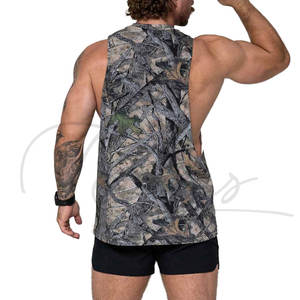 Débardeurs pour hommes, vêtements de fitness, gilet d'été en coton, débardeurs sans manches pour hommes, coupe ajustée, style décontracté, design camouflage, respirant - Product Image 4