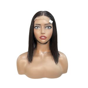 High Quality 10 Inches Short <b>Bob</b> Lace Front <b>Wigs</b> Human Hair for Mirror Bone Straight Cuticle Aligned Remy Hair Silky Smooth - Product Image 4