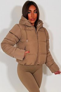 Chaqueta Corta Acolchada Premium para Mujer, Ropa Casual de Exterior Personalizada, Cortavientos con Cierre de Cremallera y Bolsillos Laterales - Product Image 1