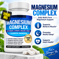 Complexe de glycinate de magnésium avec citrate, malate et oxyde – Flacon de 90 capsules – Complément nutritionnel minéral – Vente en gros – Marque privée – OEM ODM