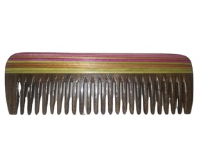 Peine de madera de Neem hecho a mano para peinar el cabello, cepillo de bolsillo de dientes anchos redondos antiestáticos, estilo clásico con mango cómodo - Product Image 6