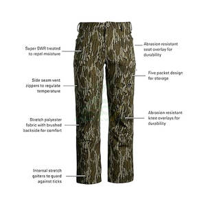 Pantalon de chasse pour homme léger, silencieux, camouflage, équipement tactique, genoux renforcés, doublure en maille respirante, résistant à l'eau - Product Image 3