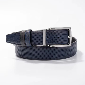 Cinturón de Golf Elástico Perforado de Cuero Genuino para Hombre con Logotipo Personalizado de Alta Calidad, Venta al por Mayor OEM, Hebilla de Aleación de Estilo Formal - Product Image 1